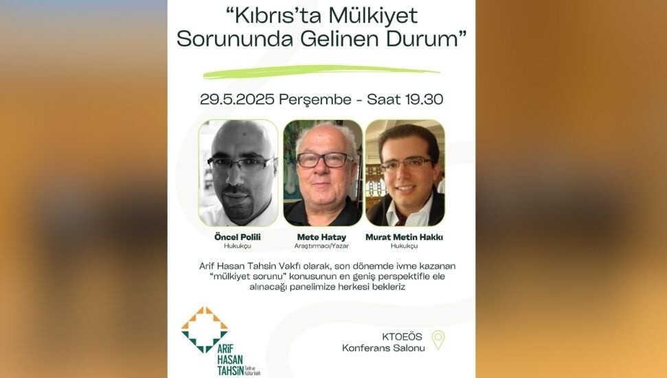 Arif Hasan Tahsin Vakfı, mülkiyet konusunda yarın panel düzenleyecek