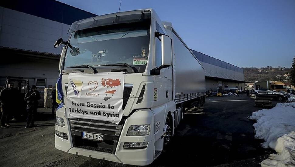 Bosna Hersek ve Sırbistan'da toplanan yardımlar Türkiye'ye doğru yola çıktı