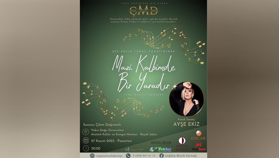 Çağdaş Müzik Derneği “Mazi Kalbimde Bir Yaradır” konseri düzenliyor