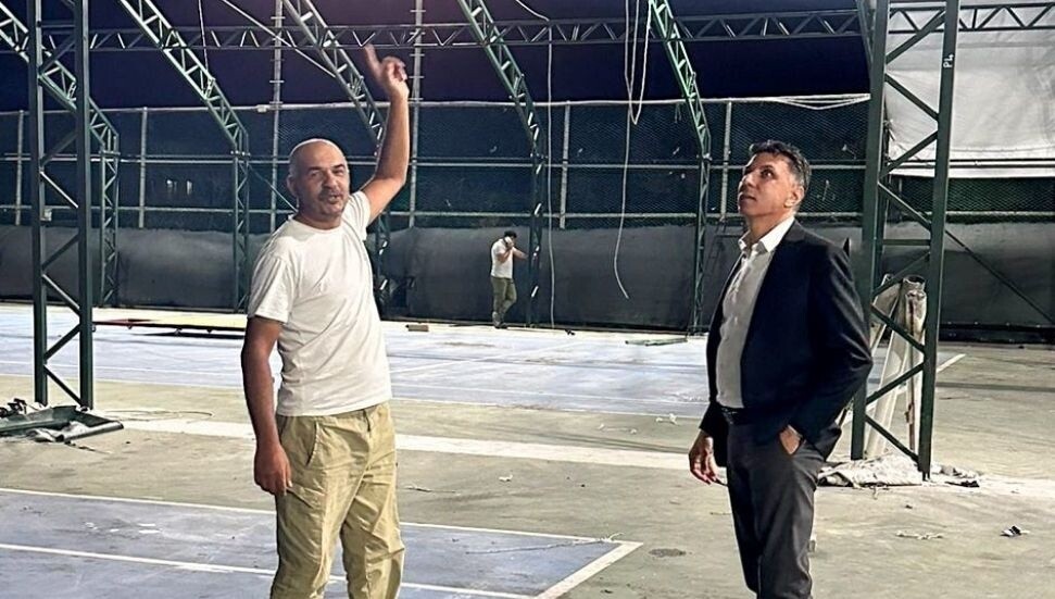 Amcaoğlu, tenis kulübü kapalı kort projesini değerlendirdi: Gece gündüz demeden çalışmaya devam!