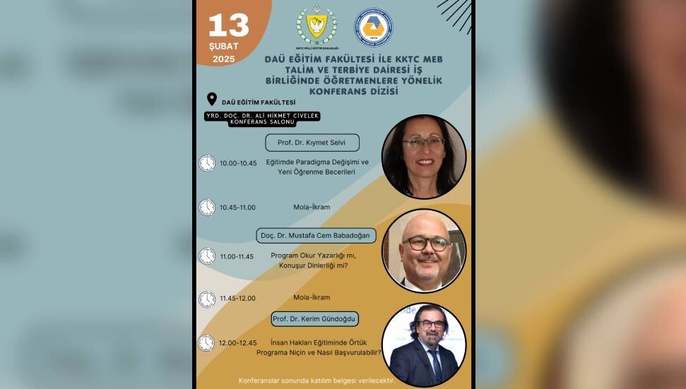 DAÜ Eğitim Fakültesi, öğretmenlere yönelik konferans dizisi yapacak