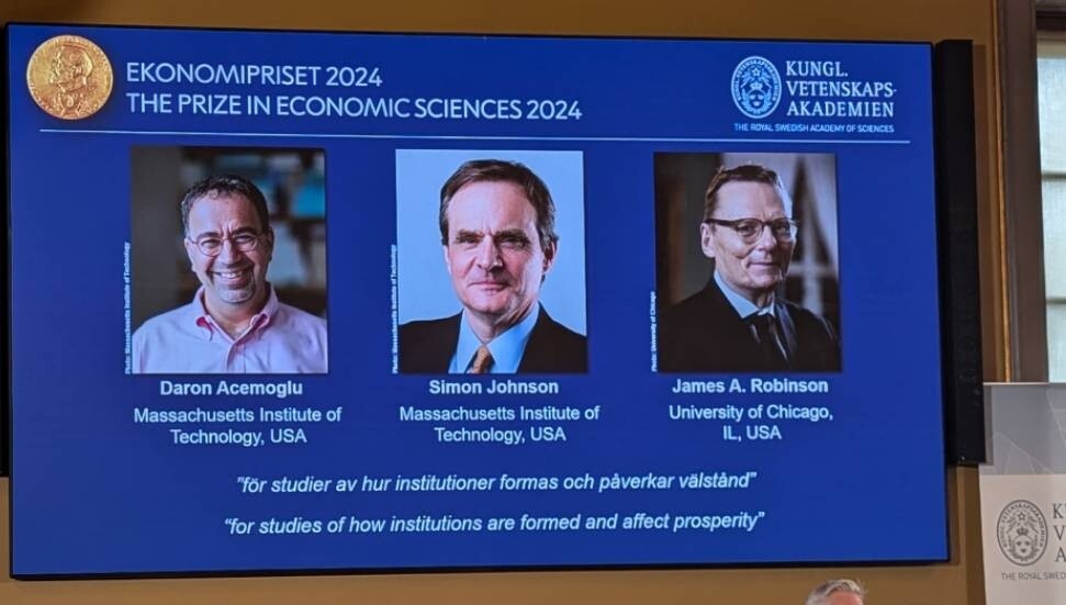 2024 Nobel Ekonomi Ödülü'nü Türk ekonomist Daron Acemoğlu, Johnson ve Robinson kazandı