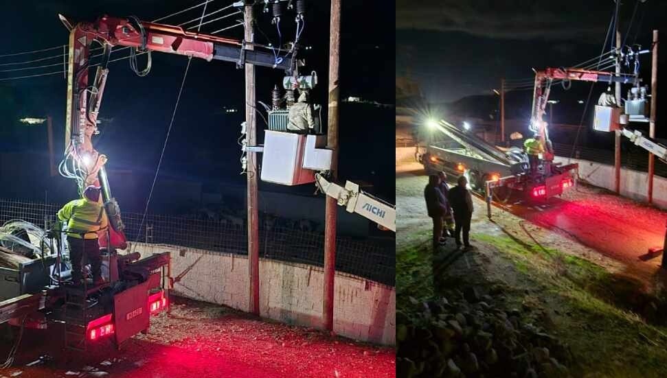 KIB-TEK ekipleri fırtına sonrası arızaların giderilmesi için aralıksız çalışıyor