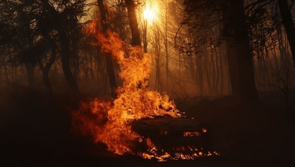 Yunanistan'daki Serez ve Oreokastro'da orman yangını çıktı