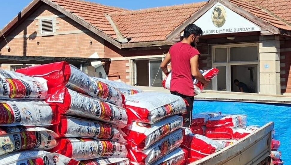 China Bazaar'dan Lefkoşa Hayvan Barınağı'na 300 torba yem bağışı