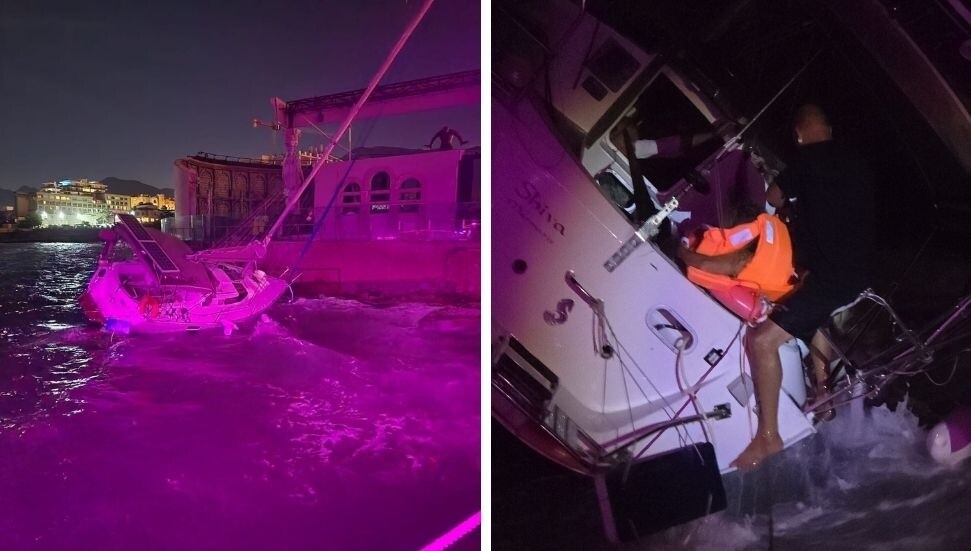 Fırtına nedeniyle alabora olan teknede 2 kişi kurtarıldı!