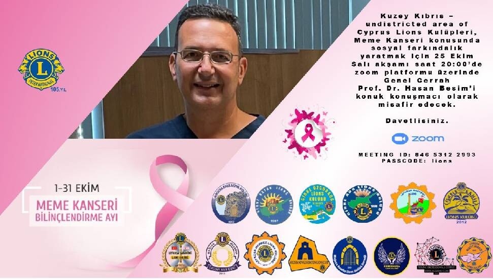 Lions kulüpleri ‘Meme Kanseri Farkındalık Ayı’ dolayısıyla söyleşi düzenliyor
