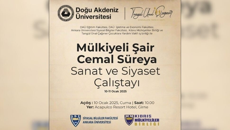 DAÜ ve Ankara Üniversitesi iş birliğiyle "Mülkiyeli Şair Cemal Süreya” sanat ve siyaset çalıştayı cuma günü başlıyor