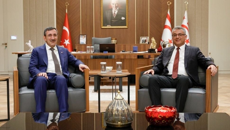 Cumhurbaşkanı Tufan Erhürman, Türkiye Cumhurbaşkanı Yardımcısı Cevdet Yılmaz’ı kabul etti