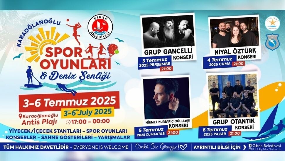 Karaoğlanoğlu’nda Spor Oyunları ve Deniz Şenliği düzenleniyor: Spor ve eğlence dolu dört gün