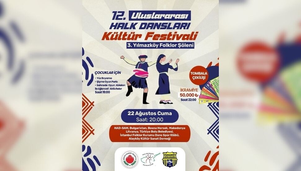 12. Uluslararası Halk Dansları Kültür Festivali-3. Yılmazköy Folklör Şöleni bugün başlıyor