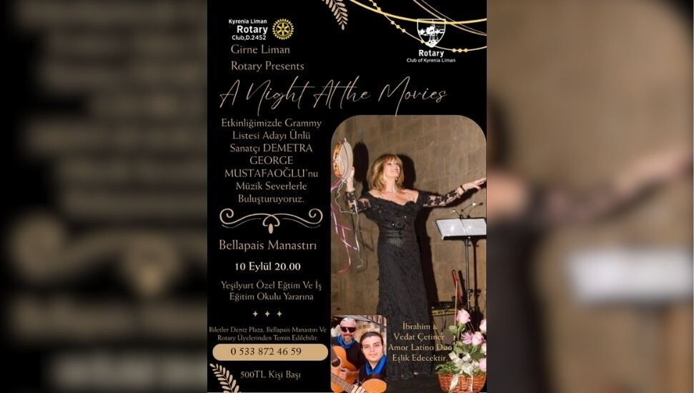 Kyrenia Liman Rotary Club’tan Demetra Mustafaoğlu konseri: Gelirler okul için kullanılacak