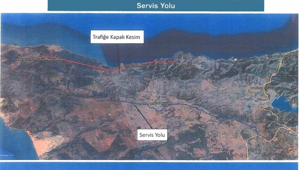 Geçitköy-Lapta kavşağı ile Kayalar-Sadrazamköy yolu 30 Ekim’e kadar kapalı
