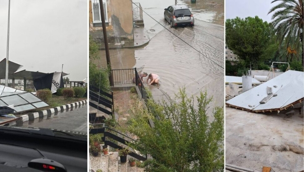 CANLI- Şiddetli fırtına ve yağış etkili oluyor: Güzelyurt-Kalkanlı yolu trafik akışına kapatıldı