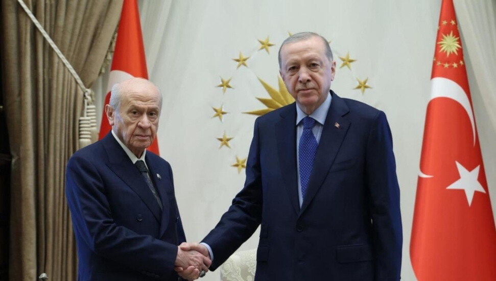 Recep Tayyip Erdoğan, Devlet Bahçeli'yi Cumhurbaşkanlığı Külliyesi'nde kabul etti