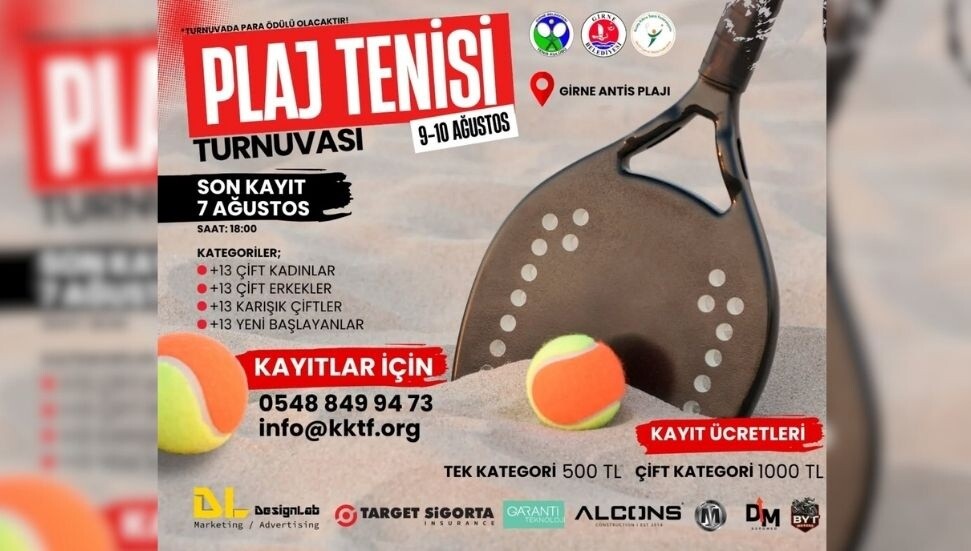 Girne'de ödüllü Plaj Tenisi Turnuvası 9-10 Ağustos’ta başlıyor