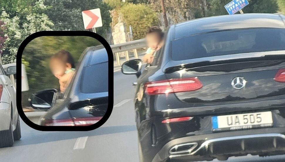 Küçük çocuğun camdan sarkmasına müsaade eden sürücüye 8 bin 693 TL para ve 10 ceza puanı!