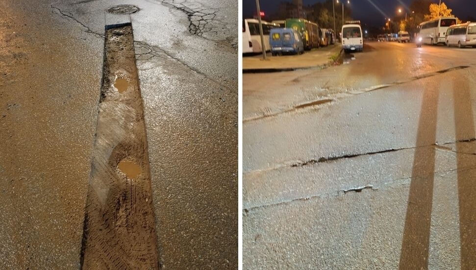 Belediye tarafından kazılıp bırakıldığı iddia edilen Gazimağusa Otobüs Terminali yolu sürücüleri mağdur ediyor