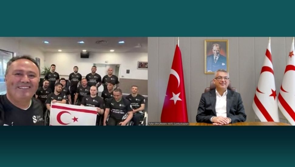 Cumhurbaşkanı Erhürman, Vakıflar Tekerlekli Sandalye Basketbol Takımı’nı kutladı