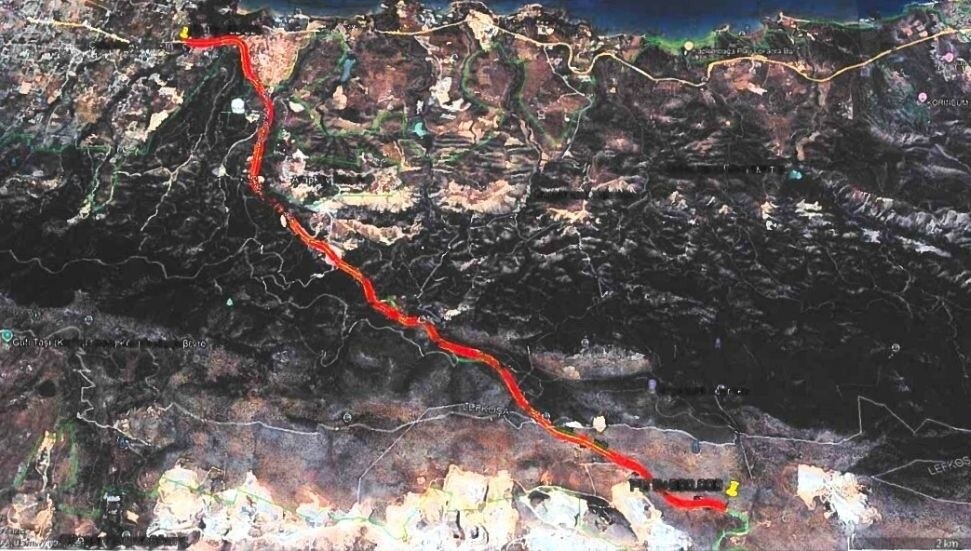 Acapulco kavşağı ile Beşparmak Bufavento Restoran arasındaki dağ yolunda yol yapım çalışmaları başladı