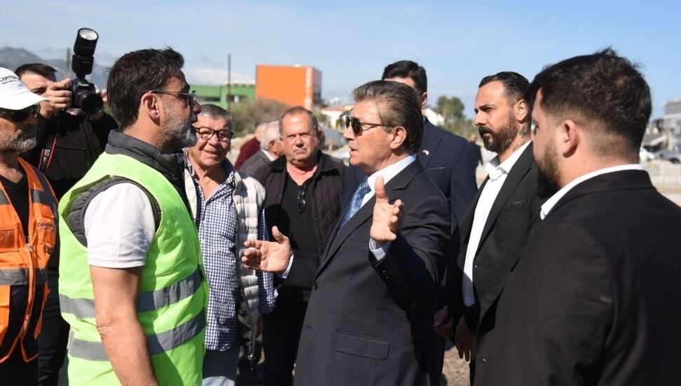 Üstel, yapımı süren Girne-Çatalköy yolunda incelemelerde bulundu: Haziran ortasında tamamlanacak