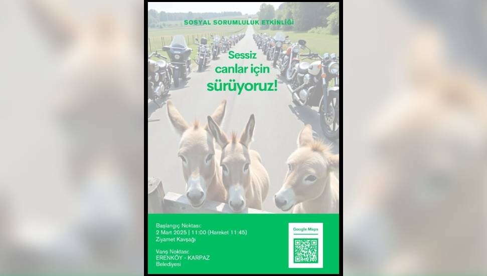Motorcular, Dipkarpaz eşeklerine destek için sürecek