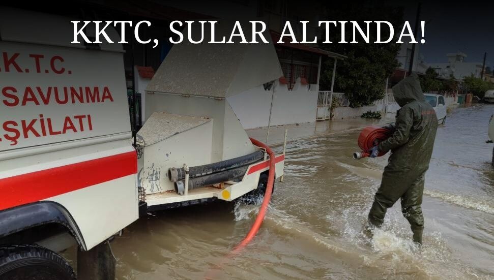KKTC’nin sağanak yağmurla imtihanı: 1 kişi suya kapıldı, 6 kişi mahsur kaldı, yollar çöktü, dev tabela araçların üzerine devrildi!