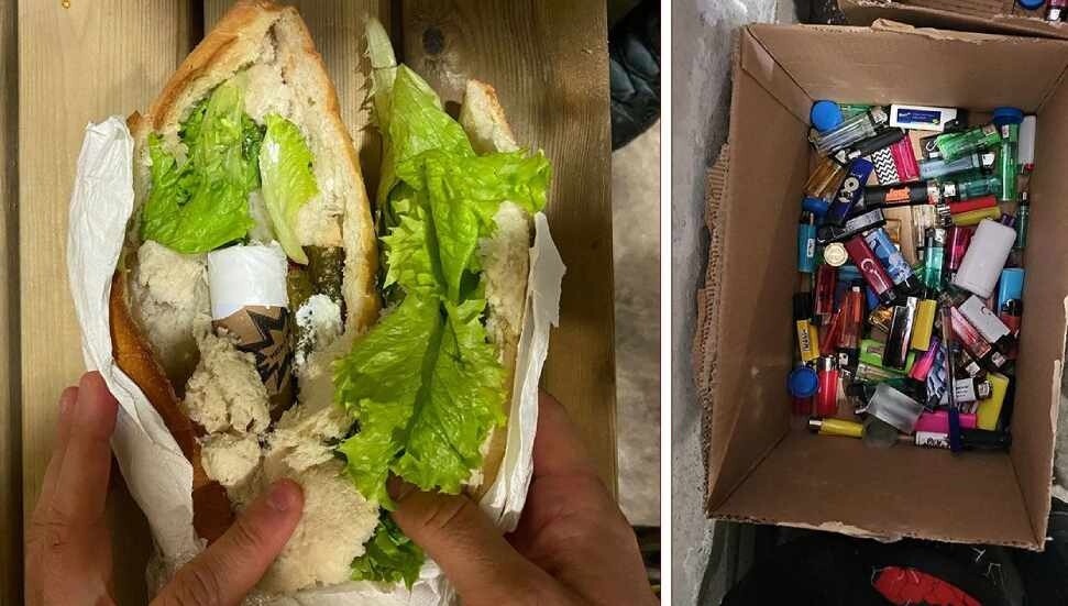 Trabzonspor taraftarları, stada sandviç içinde meşale sokmaya çalıştı