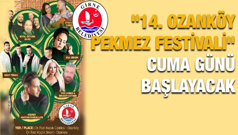 “14. Ozanköy Pekmez Festivali” Cuma günü başlıyor