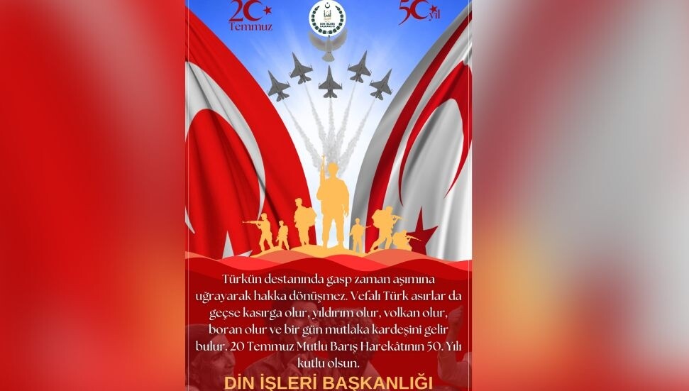 Din İşleri Başkanlığı, Barış Harekatı’nın 50’nci yılı nedeniyle afiş yayınladı