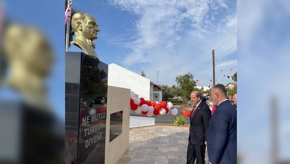 Köprülü köyünde yenilenen Atatürk Büstü açıldı
