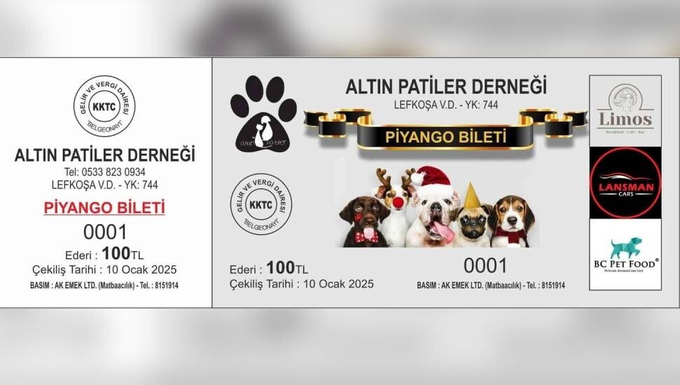 Altın Patiler Derneği, dernek yararına piyango bileti satışı yapıyor