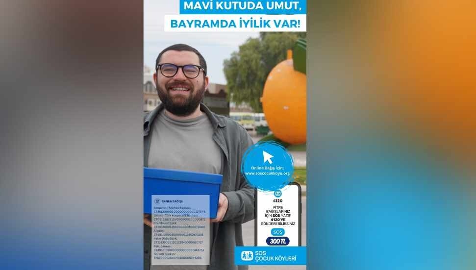 SOS Çocukköyü Derneği, bu yılki Ramazan kampanyasında, mavi kutuları sembol olarak kullanıyor