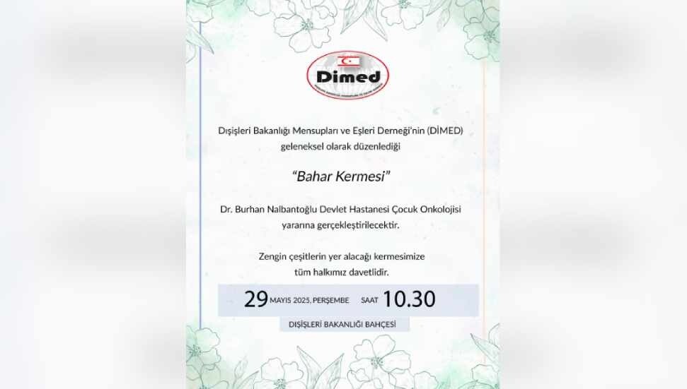 DİMED’in “Bahar Kermesi” 29 Mayıs Perşembe günü yapılacak...