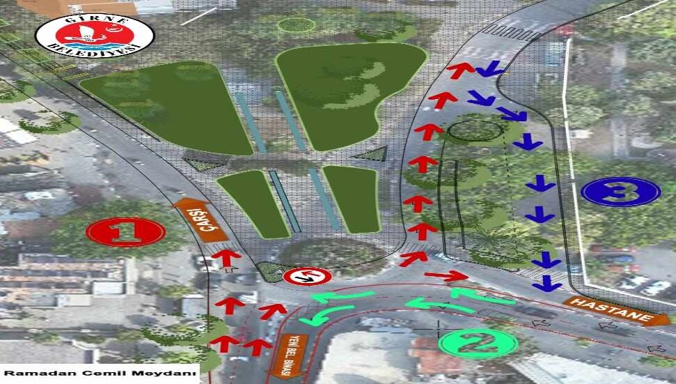 Girne Belediyesi, Ramadan Cemil Meydanı’nda düzenleme çalışması başlattı