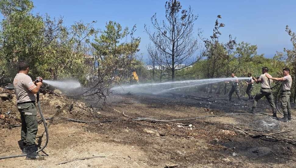 Elektrik hatları ağaçlara değdi, Girne kaçış yolunda yangın çıktı!