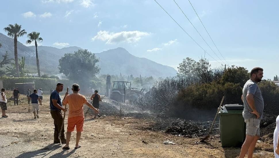Çatalköy’de ormanlık alanda çıkan yangın kısa sürede kontrol altına alındı