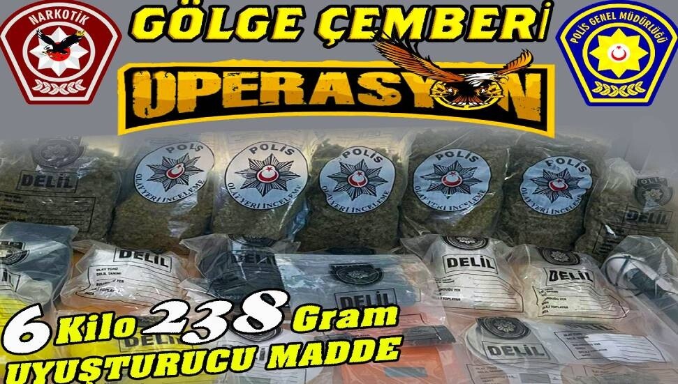 Narkotik’ten uyuşturucu tacirlerine gölge çemberi operasyonu: 6 kilo uyuşturucu ele geçirildi