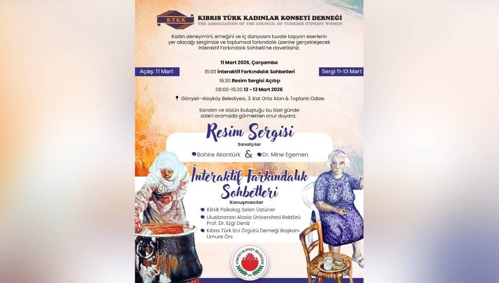 Kıbrıs Türk Kadınlar Konseyi Derneği’nden 8 Mart kapsamında sergi ve farkındalık söyleşileri