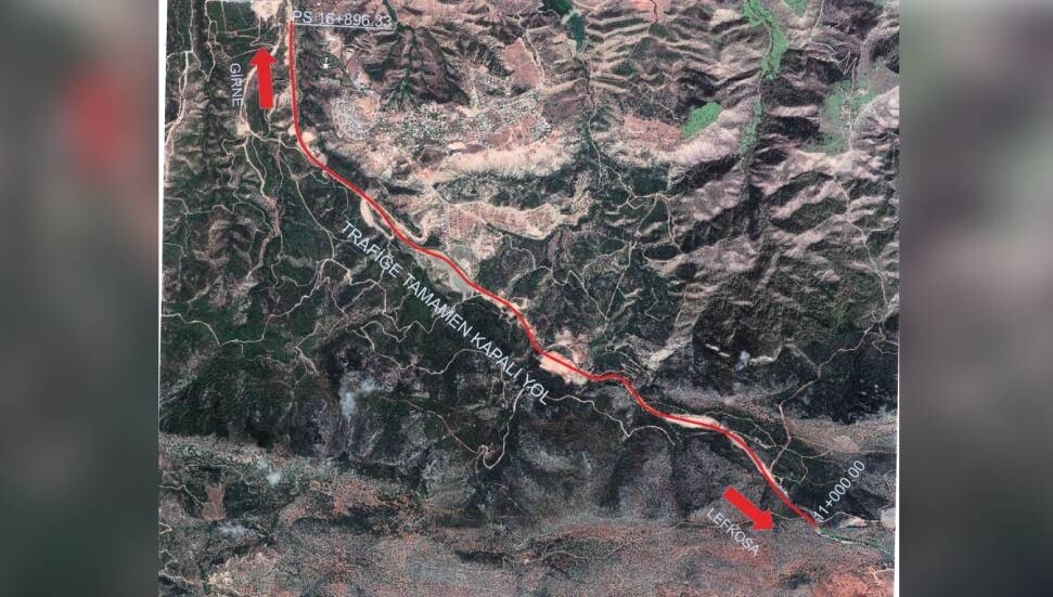 Girne Acapulco kavşağı ile Değirmenlik yol ayrımı, 3 gün trafiğe kapalı