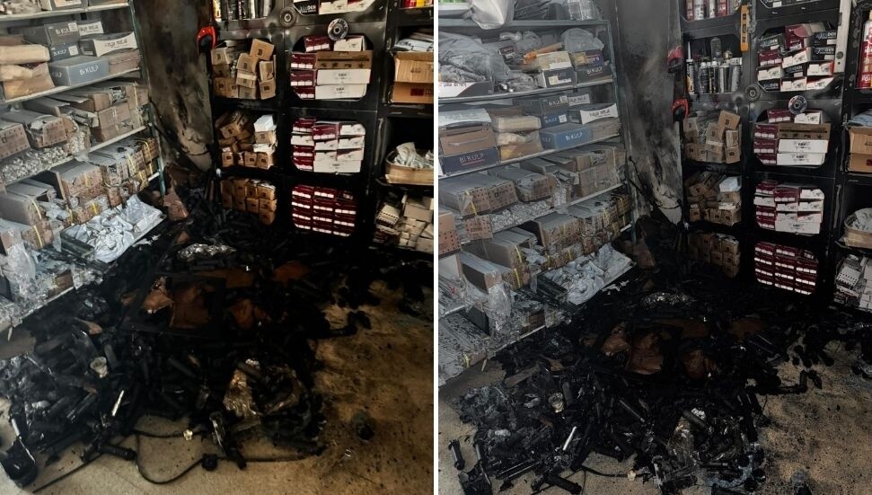 Marangoz atölyesinde elektrikli şofbenin düğmesi kısa devre yaptı, yangın çıktı