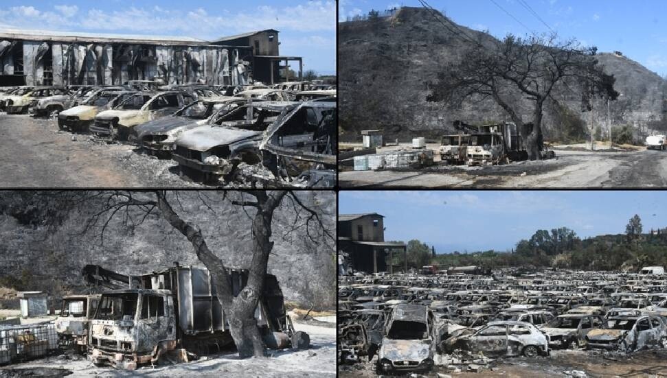 Yunanistan'da son günlerde çıkan orman yangınlarından yaklaşık 100 bin dönüm alan etkilendi