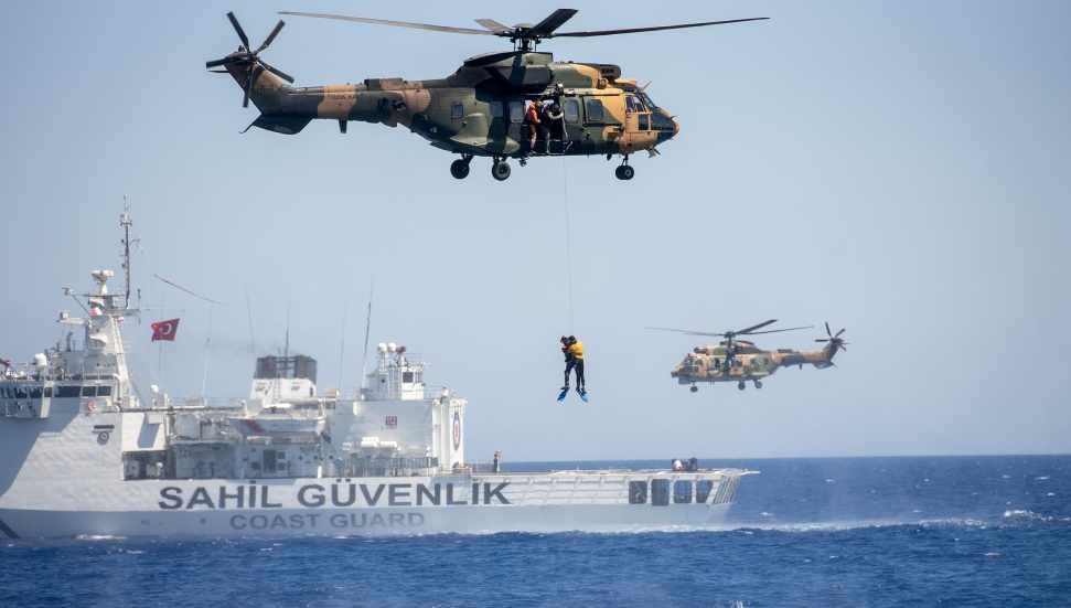 Şehit Teğmen Caner Gönyeli Arama Kurtarma Davet Tatbikatı’nın deniz safhası icra edildi