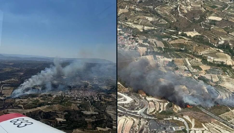 Omodos bölgesindeki yangın kontrol altında