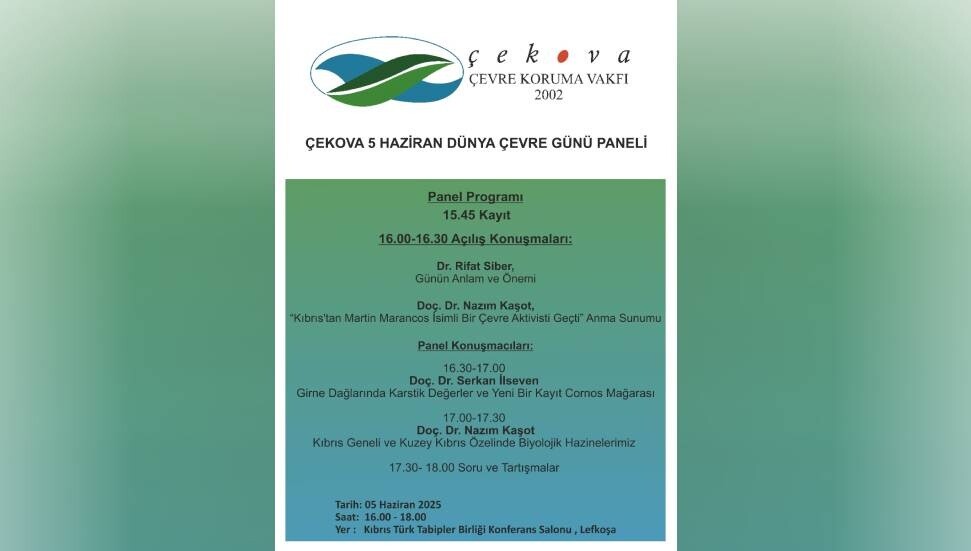 Çevre Koruma Vakfı, 5 Haziran Dünya Çevre Günü dolayısıyla panel düzenliyor