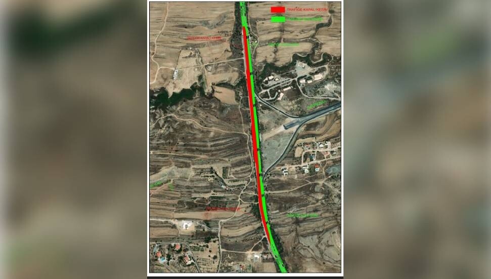 Lefkoşa-Girne ana yolunda çalışma nedeniyle trafik tek şeritten verilecek