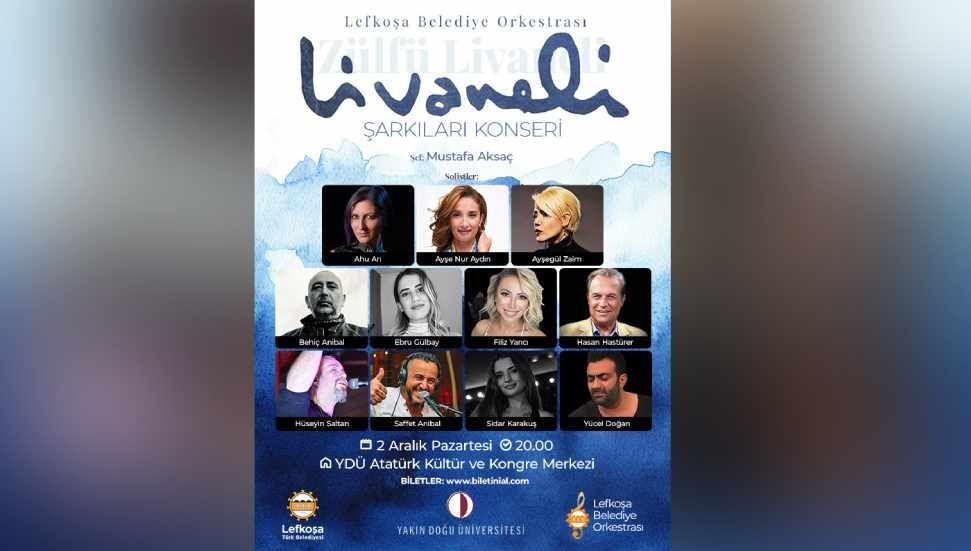 Lefkoşa Belediye Orkestrası’ndan "Zülfü Livaneli Şarkıları" Konseri