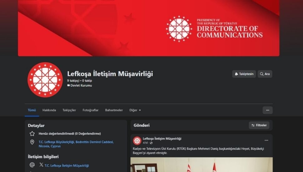 Lefkoşa İletişim Müşavirliği’nin Facebook hesabı açıldı