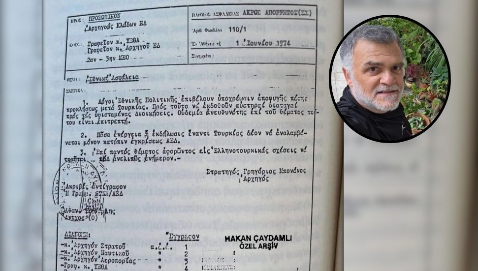 Hakan Çaydamlı paylaştı: 1 Haziran 1974 tarihli "çok gizli" Yunan emri