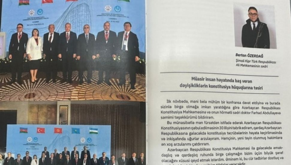 Azerbaycan Anayasası’nın 30.Yılı etkinlikleriyle ilgili kitapta Özerdağ’ın konuşmasına da yer verildi